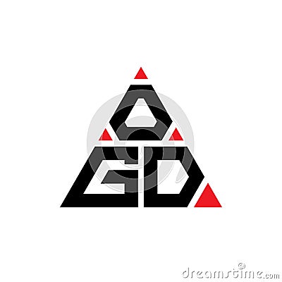 OGC triangle letter logo design with triangle shape. OGC triangle logo design monogram. OGC triangle vector logo template with red Vector Illustration