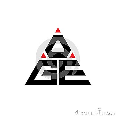 OGD triangle letter logo design with triangle shape. OGD triangle logo design monogram. OGD triangle vector logo template with red Vector Illustration