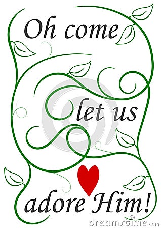 Oh Come Let Us Adore Him Floral Design Stock Photo