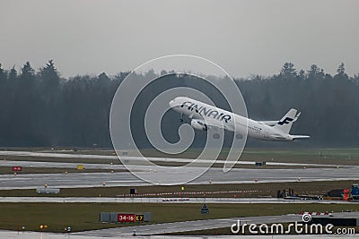 OH-LZH Finnair Airbus A321-231 jet in Zurich in Switzerland Editorial Stock Photo