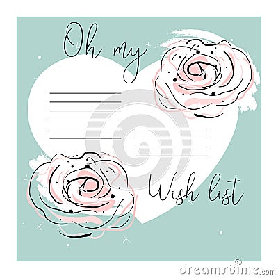 Oh my wish list Vector Illustration