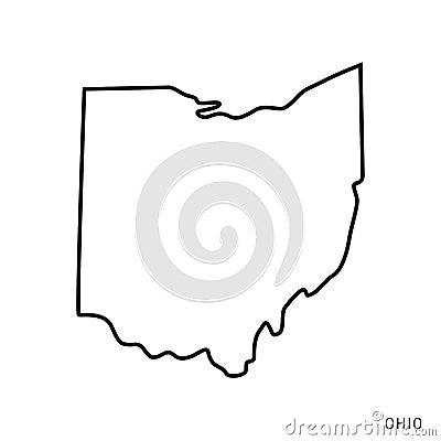 Ohio Map Outline Vector Design Template. Editable Stroke Vector Illustration