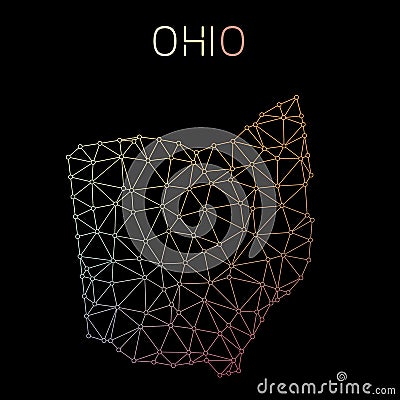 Ohio network map. Vector Illustration