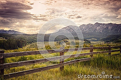 Ohio Pass Sunset near Crested Butte Stock Photo