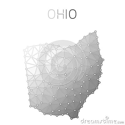 Ohio polygonal vector map. Vector Illustration