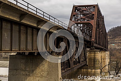 Ohio River Bridge - Weirton, West Virginia and Steubenville, Ohio Stock Photo