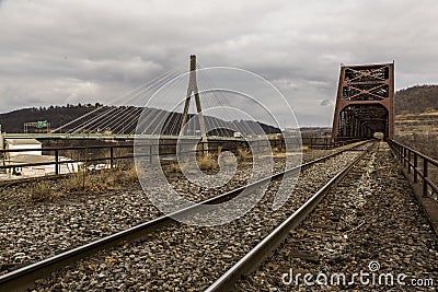 Ohio River Bridge - Weirton, West Virginia and Steubenville, Ohio Stock Photo