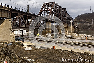 Ohio River Bridge - Weirton, West Virginia and Steubenville, Ohio Stock Photo