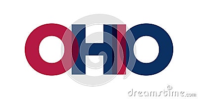 Ohio, USA typography slogan design. America logo with graphic city lettering for print and web Vector Illustration