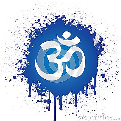 Ohm in Blue Spatter Vector Illustration