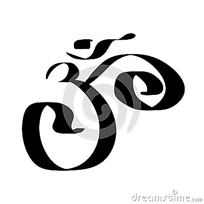 Ohm sign a om sound meditating logo. vector illustration Vector Illustration