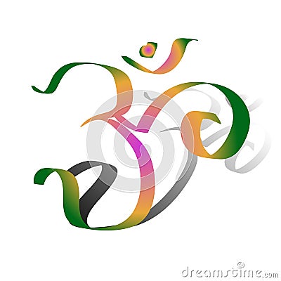 Ohm sign a om sound meditating logo. vector illustration Vector Illustration