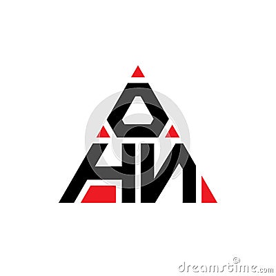 OHN triangle letter logo design with triangle shape. OHN triangle logo design monogram. OHN triangle vector logo template with red Vector Illustration