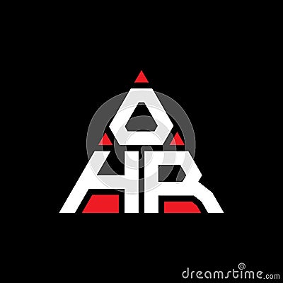 OHR triangle letter logo design with triangle shape. OHR triangle logo design monogram. OHR triangle vector logo template with red Vector Illustration
