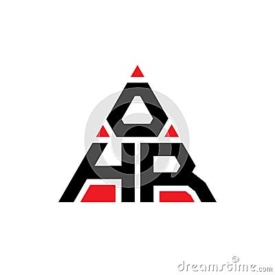 OHR triangle letter logo design with triangle shape. OHR triangle logo design monogram. OHR triangle vector logo template with red Vector Illustration