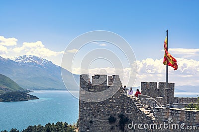 Ohrid fortress detail landscape view Editorial Stock Photo