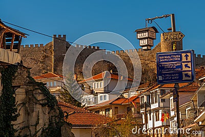 OHRID, NORTH MACEDONIA: The Old Fortress of King Samuel or Samuel's Stronghold in Ohrid, a UNESCO World Heritage Site Editorial Stock Photo