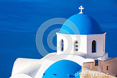 Oia church, Santorini island, Cyclades, Greece Stock Photo
