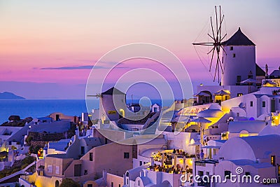 Oia Sunset, Santorini island, Greece Stock Photo