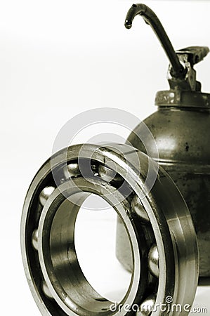 Oil and ball bearing Stock Photo