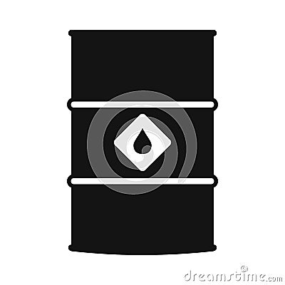 Oil barrel black simple icon Vector Illustration