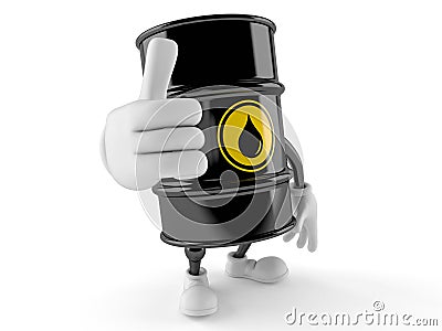 Oil barrel character with thumbs up gesture Stock Photo