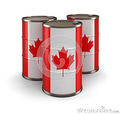 Oil barrel with flag of Canada Stock Photo