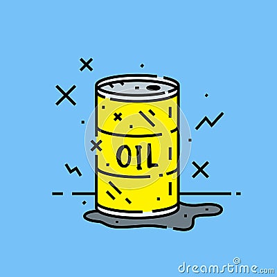 Oil barrel spill icon Vector Illustration