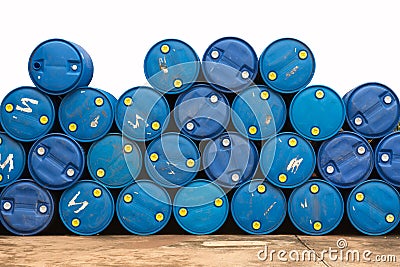 Oil barrels In the gas pump Stock Photo