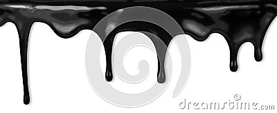 Oil or black paint dripping Stock Photo