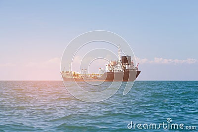 Oil cargo shipping boat Stock Photo