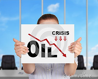 Oil crisis chart Stock Photo