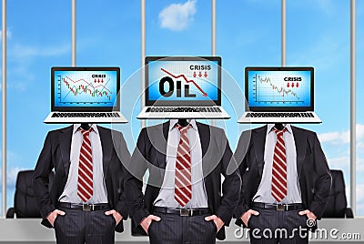 Oil crisis chart Stock Photo