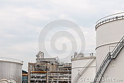 Oil depot storage tanks Stock Photo