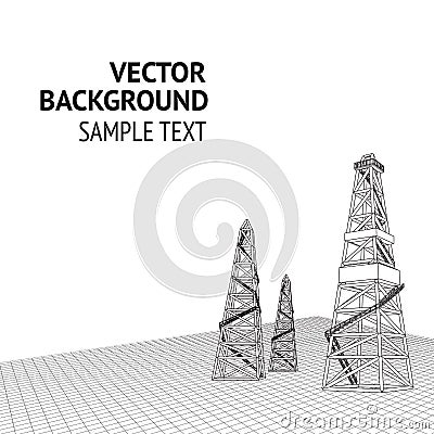 Oil derrick background Vector Illustration