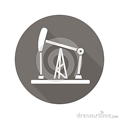 Oil derrick flat design long shadow glyph icon Vector Illustration