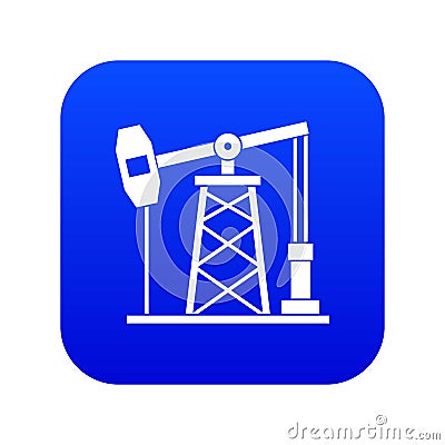 Oil derrick icon digital blue Vector Illustration