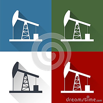 Oil derrick icon. Vector Illustration