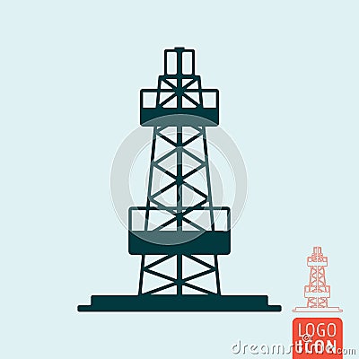 oil derrick icon isolated Vector Illustration