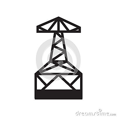 oil derrick icon isolated on white background Vector Illustration