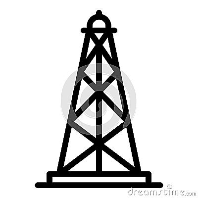 Oil derrick icon, outline style Vector Illustration