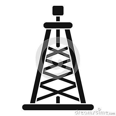 Oil derrick icon, simple style Vector Illustration