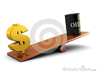Oil and dollar Cartoon Illustration