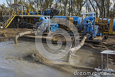 Oil drilling mud pumps Stock Photo