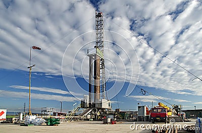 Oil drilling rig Stock Photo