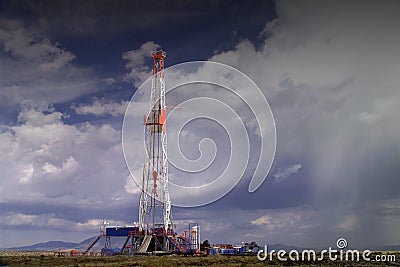 Oil Gas Industry Oilfield Drilling Rig Oil Pump Offshore Technology Background Stock Photo