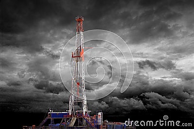 Oil Gas Industry Oilfield Drilling Rig Oil Pump Refining Pipeline Technology Industry Pump Jack Background Stock Photo