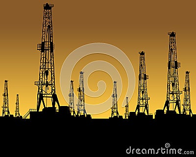 OIL GAS INDUSTRYOil Gas Industry Oilfield Drilling Rig Oil Pump Offshore Technology Background Stock Photo