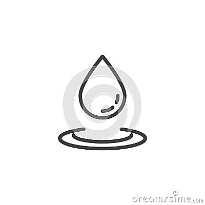 Oil droplet line icon Vector Illustration