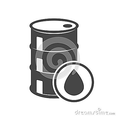 Oil drum container, barrel flat icon Vector Illustration
